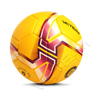 Palloni da calcio con finitura al Neon colorati ad alta visibilità cuciture di precisione palloni da calcio in PVC giallo brillante - Product Image 3