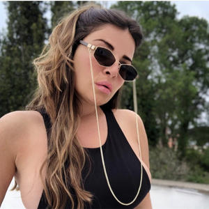 À la mode Vintage hexagonal avec <span class=keywords><strong>chaîne</strong></span> collier <span class=keywords><strong>lunettes</strong></span> de soleil 2024 petit cadre concepteur <span class=keywords><strong>lunettes</strong></span> de soleil marque de luxe nuances <span class=keywords><strong>lunettes</strong></span> UV400 - Product Image 5