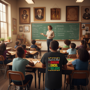 T-shirt à manches longues « Teach So They Can Dream Excel Believe Black History Month » - Product Image 3