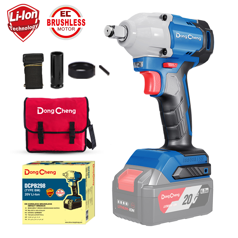 Dongcheng 20V Series индивидуальный беспроводной ударный ключ 298N.m Мощный гаечный ключ с высоким крутящим моментом