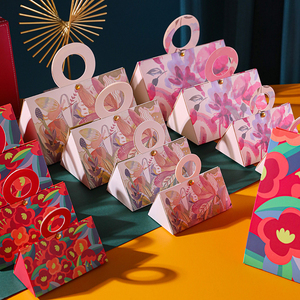 Dossiers cadeaux en papier pour nourriture et bonbons portables pour Noël, mariage, <span class=keywords><strong>anniversaire</strong></span>, fête prénatale, matériaux recyclés, impression en relief, cadeaux de fête - Product Image 3