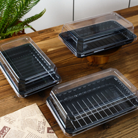 Boîte à gâteau rectangulaire en plastique PET pour l'emballage alimentaire de boulangerie, boîte à gâteau en plastique transparent de 8 pouces avec couvercle