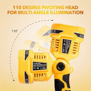 Lámpara de luz LED de 12W con puerto USB para exteriores, iluminación de emergencia para <span class=keywords><strong>Dewalt</strong></span> <span class=keywords><strong>DCB140</strong></span> DCB181 DCB200 DCB205, batería de ion de litio, novedad - Product Image 5