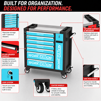 Chariot à outils haute performance à 7 niveaux en acier laminé à froid, armoire à outils mobile pour atelier professionnel