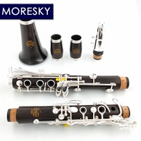 MORESKY Clarinet Bb 17 Key Silver Plated Copper Grenadilla/Ebony Wood Sib Klarnet M1