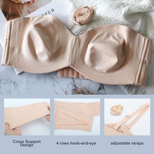 Soutien-gorge ultra-fin sans couture et invisible, à bretelles amovibles, bonnet complet, push-up, pour femme, en polyamide/nylon semi-transparent - Product Image 5