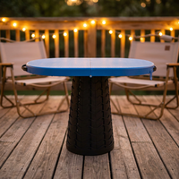 Table pliante moderne légère et portable, réglable en hauteur, en plastique imperméable pour l'extérieur
