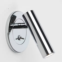 Cabecero Flexible de Hotel de alta calidad, iluminación de lectura Led, mesita de noche de aluminio, luz de lectura de pared de 3W con interruptor