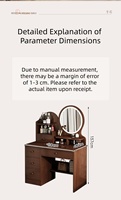 Coiffeuse de style vintage, petite table de maquillage pour chambre à coucher, armoire de rangement moderne et minimaliste pour chambre principale