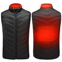 Gilet chauffant rechargeable 26 zones chauffantes DC/USB Fermeture éclair Hiver Coupe-vent Veste chauffante électrique Polyester/Coton