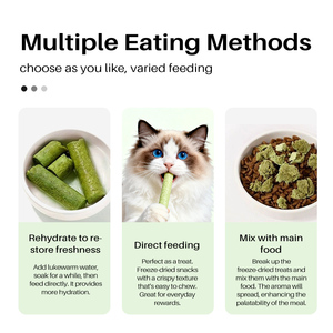 <span class=keywords><strong>อาหาร</strong></span>เสริมสุขภาพจากธรรมชาติ แท่งหญ้าแมวอบแห้ง ขนมสำหรับสัตว์เลี้ยง รสไก่และหญ้าแมว คุกกี้อบแห้งแบบแช่แข็ง ขนมเคี้ยวสำหรับสุนัข <span class=keywords><strong>อาหาร</strong></span>แมว - Product Image 5