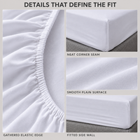 Parure de draps ajustés 3 pièces en coton 100% premium, doux, respirant, infroissable, à poches extra profondes, pour hôtels modernes et chambres à coucher.