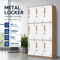 Casier métallique en acier à structure KD, armoire de rangement pour personnel, école, gymnase, bureau, avec serrure à clé