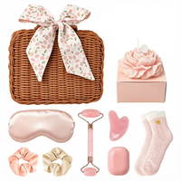 Coffret cadeau de luxe vintage pour femmes, panier en PVC réutilisable avec rouleau facial, accessoires de bain, cadeau pour la Saint-Valentin