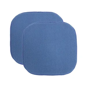 Memory Foam Chair Cushion Honeycomb Pattern Solid Color Slip Non Skid Rubber Back Ultimate Comfort and Softness Rounded Square