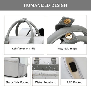 กระเป๋าเป้สะพายหลังสำหรับผู้หญิงขนาด 28 ลิตร พร้อมพอร์ตชาร์จ USB ช่องใส่ของป้องกัน RFID ใส่คอมพิวเตอร์ขนาด 15.6 นิ้ว เหมาะสำหรับเดินทางและทำงาน ขายส่ง - Product Image 5
