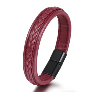 Nouveau design <span class=keywords><strong>Original</strong></span> fait à la main en peau de vache tissé Bracelet pour hommes personnalité coloré Simple Couples alliage Bracelet bijoux de mode - Product Image 5