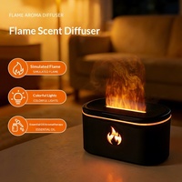 Diffuseur d'aromathérapie à flamme simulée USB, humidificateur silencieux automatique pour la maison et le bureau, capacité 0,5L, brume hydratante