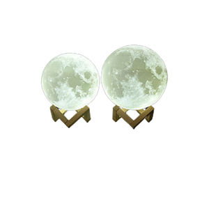 3D <span class=keywords><strong>Moon</strong></span> LED Lighting lampada da scrivania in legno luce regalo ricaricabile remote/touch/tap luce USB per una facile illuminazione a colori con base in legno - Product Image 1