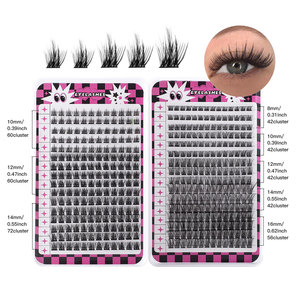 Kit d'extension de cils DIY, cils en bouquets, <span class=keywords><strong>2</strong></span> styles, <span class=keywords><strong>volume</strong></span> naturel, courbure D, cils russes, longueurs mixtes 5-16 mm, faux cils - Product Image 5