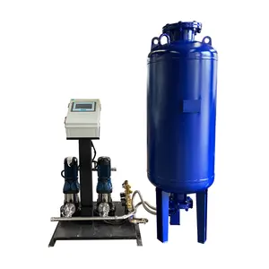 Constant pressure integrated water treatment equipment including booster pumps and water tanks