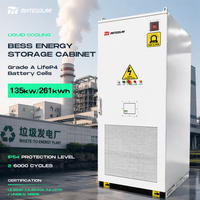 MateSolar Tout-en-un 135kW 261kWh Armoire ESS à Refroidissement Liquide UL9540A Stockage de Batteries au Lithium pour l'Alimentation des Centrales de Traitement des Déchets