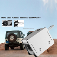 Réfrigérateur de camping 45L pliable avec table, congélateur à refroidissement rapide 4x4 tout-terrain 12V 24V 220V, glacière pour maison et voiture avec batterie