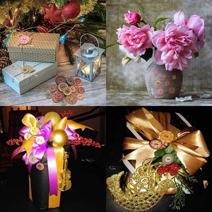 بسعر الجملة 10-15 من أزرار زهور خشبية مستديرة كلاسيكية-أزرار للملابس - Product Image 6