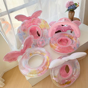 Flotador Inflable para Piscina con Forma de Mariposa Colorida para Niños, con Sombrilla, Diseño Novedoso con Patrón Azul - Product Image 2