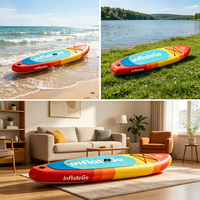Planche de paddle gonflable 2026 de nouvelle conception, couleur orange, 7'6 x 30'', en PVC avec pompe, pour enfants