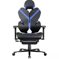 Chaise de bureau ergonomique en tissu style racing pour adultes de grande taille, chaise de gaming inclinable avec repose-pieds réglable, dossier haut et base cinq étoiles
