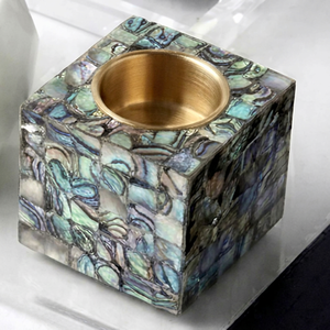Square Mother Pearl Candle <b>Holder</b> Handmade <b>Tealight</b> Candle Stand Home Wedding Christmas Decor Luxury Customized High Quality - Product Image 1