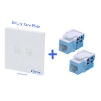 Plaque murale modulaire Cat6 UTP à double port, prise RJ45, connecteur de câble réseau, blanc, UK 86, plaque frontale