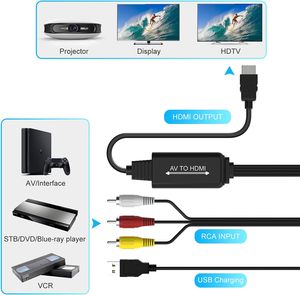 Convertisseur <span class=keywords><strong>RCA</strong></span> vers <span class=keywords><strong>HDMI</strong></span> 1080P, adaptateur AV vers <span class=keywords><strong>HDMI</strong></span>, prend en charge PAL/NTSC Composite CVBS vers <span class=keywords><strong>HDMI</strong></span> vidéo audio pour TV/PC/PS3/VCR/DVD/STB - Product Image 4