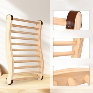 Respaldo de madera en forma de S para sauna, color madera natural, diseño escandinavo - Product Image 5