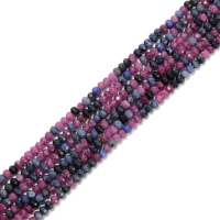 Rubis naturel saphir tourmaline rose lépidolite agate verte à facettes Cube Rondelle perles de pierres précieuses pour la fabrication de bijoux 4mm 5mm