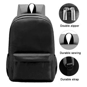 We Are Factory Black Color Waterproof Soft Kids Teenagers <strong>Backpacks</strong> Polyester School Bag for Women Men Students - Product Image 4