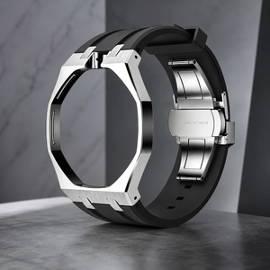 Boîtier et bracelet en acier inoxydable de luxe Lionorm pour la conversion de montre de poche <span class=keywords><strong>Swatch</strong></span> Royal Pop, kit de modification Savonnette avec couronne à 3 heures - Product Image 1