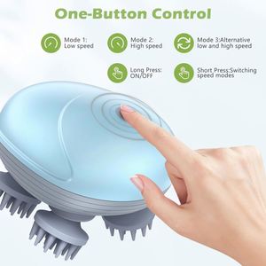 <b>Electric</b> <b>Head</b> <b>Massager</b> 96 Massage Kneading Nodes Portable Cordless ABS+Silicone Hair Scalp Scratcher Hand Held 900mAh/1100mAh - Product Image 2