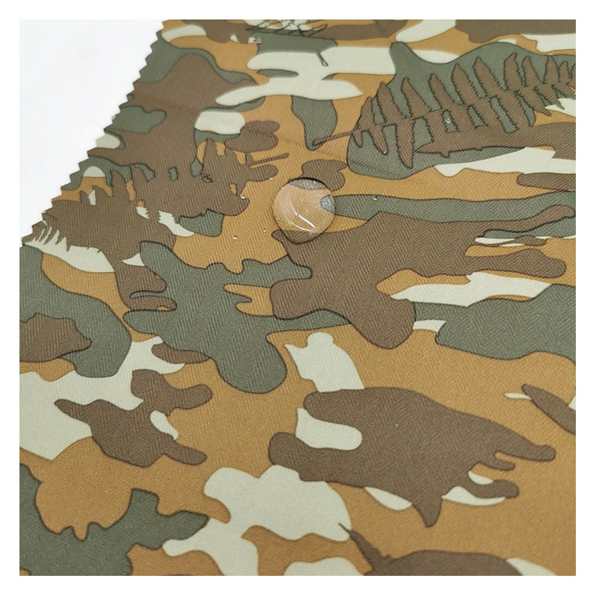 TPU coated herringbone polyester imitated cotton taslan waterproof camouflage printed fabric
