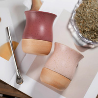 Gobelet en céramique et en bois pour yerba mate de 260 ml