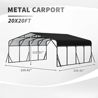 Abri pour voiture 20 x 20 - Solution idéale pour véhicules, bateaux et équipements - Durable, résistant aux intempéries, montage rapide - Spacieux