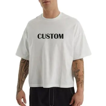 OEM 2024 Мужская футболка по низкой цене, простая квадратная укороченная винтажная Высококачественная футболка, оптовая продажа