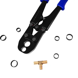 PEX Crimping Tool,1/2Inch,3/4Inch Combo Crimp Copper Rings Tool,with Go-No-Go Gauge &Cutter
