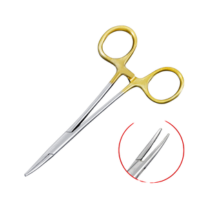 Pinzas Hemostáticas con Mango Dorado, Pinzas Mosquito, Instrumentos Quirúrgicos para Desbridamiento y Sutura, Pinzas Vasculares de 12.5 cm - Product Image 3