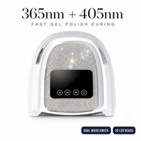 Lampe à ongles LED UV sans fil rechargeable-Séchoir à ongles haute puissance sans fil. Écran LCD en diamant, durcissement efficace du gel polonais