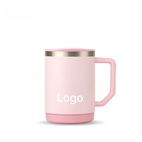 Mug de table isotherme en acier inoxydable avec poignée ergonomique confortable et interrupteur coulissant facile pour usage quotidien au bureau