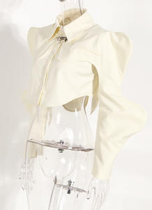 Blus Kemeja Lengan Panjang Wanita, Blus Atasan 2 Potong Kasual Modis Musim Semi Musim Gugur Unik - Product Image 5