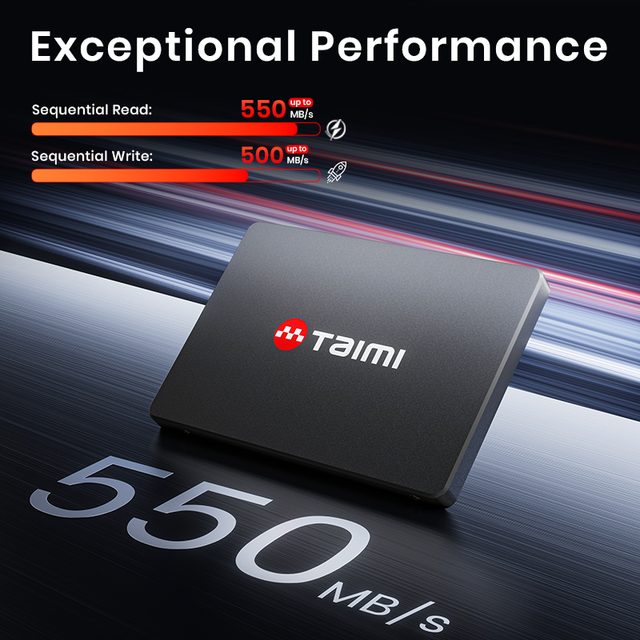 Taimi Robust 2.5 SATA 3.0 SSD 256GB Internal Solid State Disk Desktop New High-Speed 3D NAND Flash Data Storage Solution