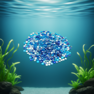 Pierres de verre bleu cobalt transparentes des Caraïbes de 3/4 pouces pour aquariums et cheminées, 10 lb, emballage en vrac rond - Product Image 2